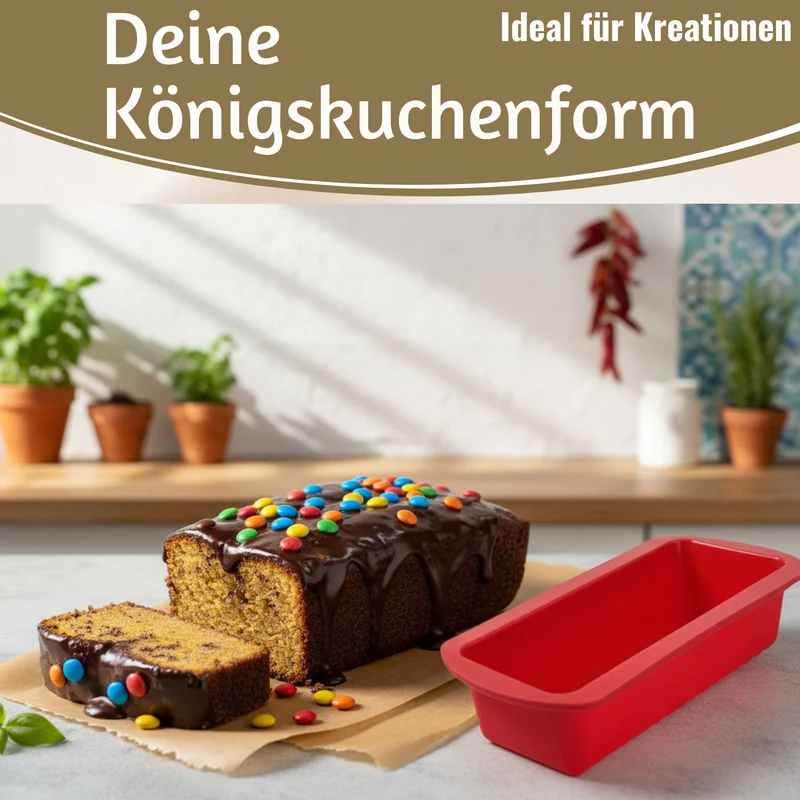 2x Silikon Königskuchenform 25cm Backform Kuchenform Kastenform Brotbackform
