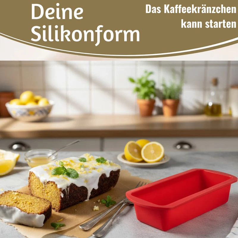 2x Silikon Königskuchenform 25cm Backform Kuchenform Kastenform Brotbackform