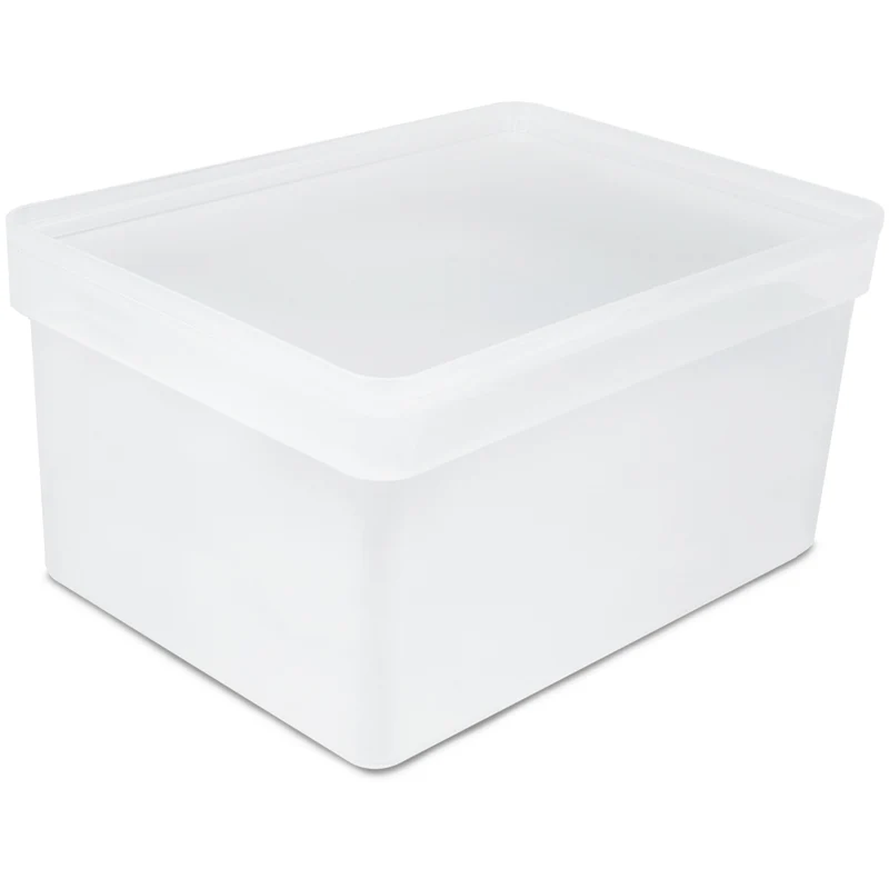 Ordnungsbox mit Deckel - stapelbar - DINA4-Format - 18 cm hoch - 36,5x26x18 cm - 15 Liter - Ordnungskorb Schubladenorganizer Organizerbox Ordnungssystem Kunststoff Aufbewahrung Schrank Bad