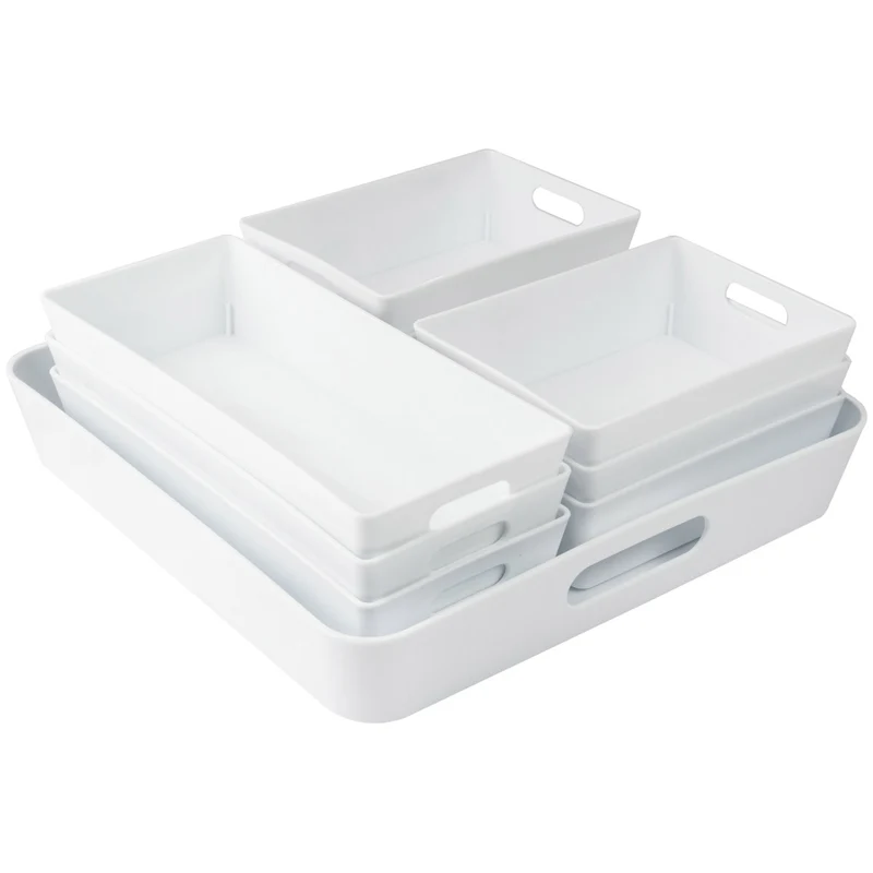 Schminktisch Schubladen Organizer 5 cm hoch - 10 Teile - Boxen in 3 Größen Ordnungssystem - Set - 55x58 cm - Aufbewahrungsbox Box Schubladeneinsatz