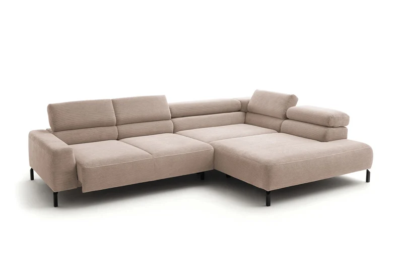 KAWOLA Sofa DELIA Ecksofa Cord taupe