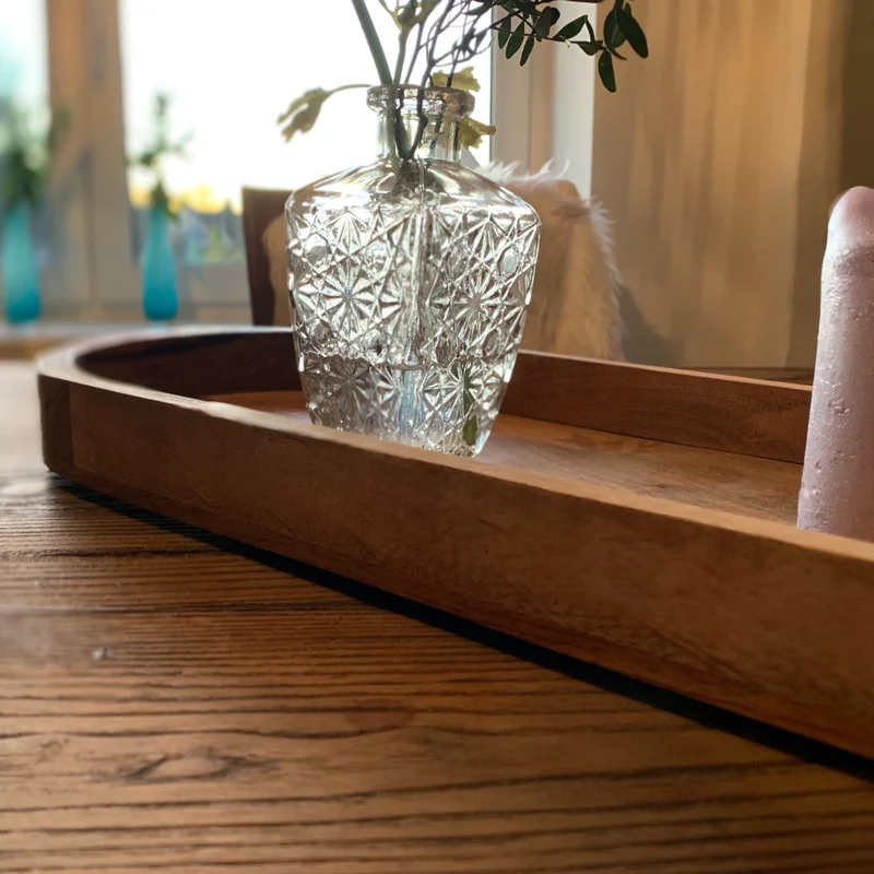 XXL Deko-Tablett Mango-Holz Braun 81cm groß Serviertablett Obst-Schale Brot
