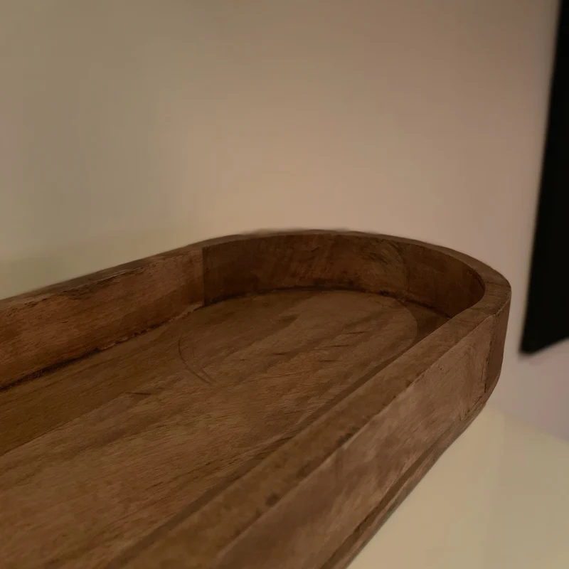 XXL Deko-Tablett Mango-Holz Braun 81cm groß Serviertablett Obst-Schale Brot