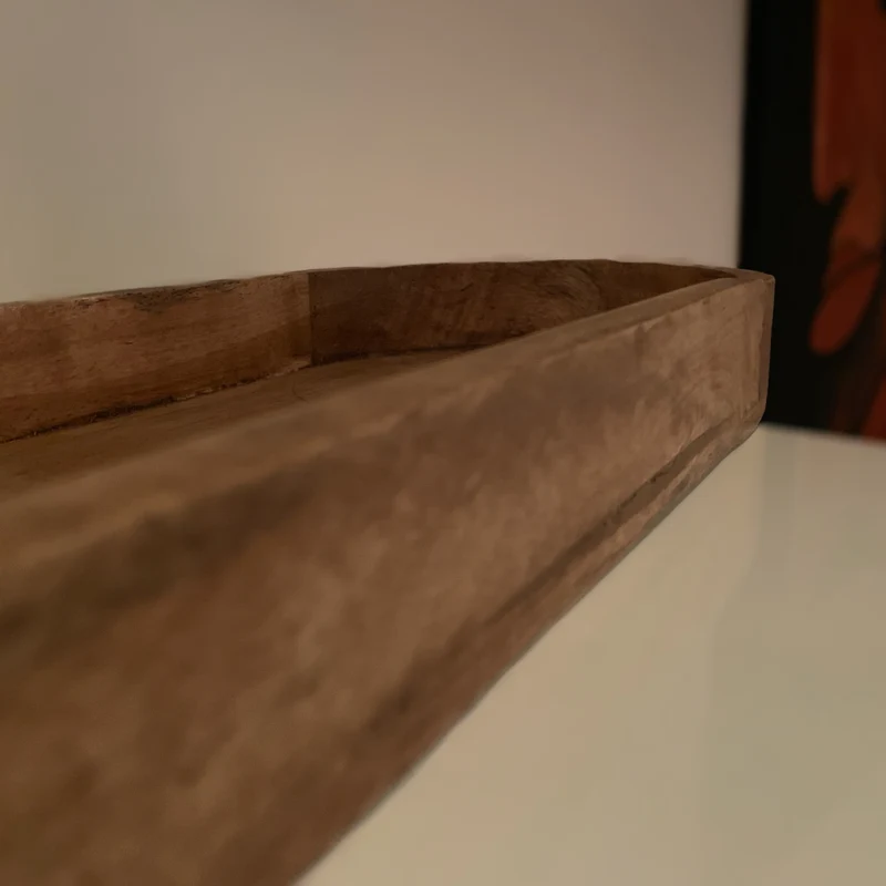 XXL Deko-Tablett Mango-Holz Braun 81cm groß Serviertablett Obst-Schale Brot