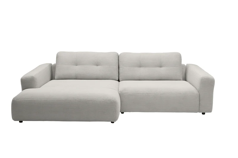 KAWOLA Sofa MIKA Ecksofa Cord hellgrau