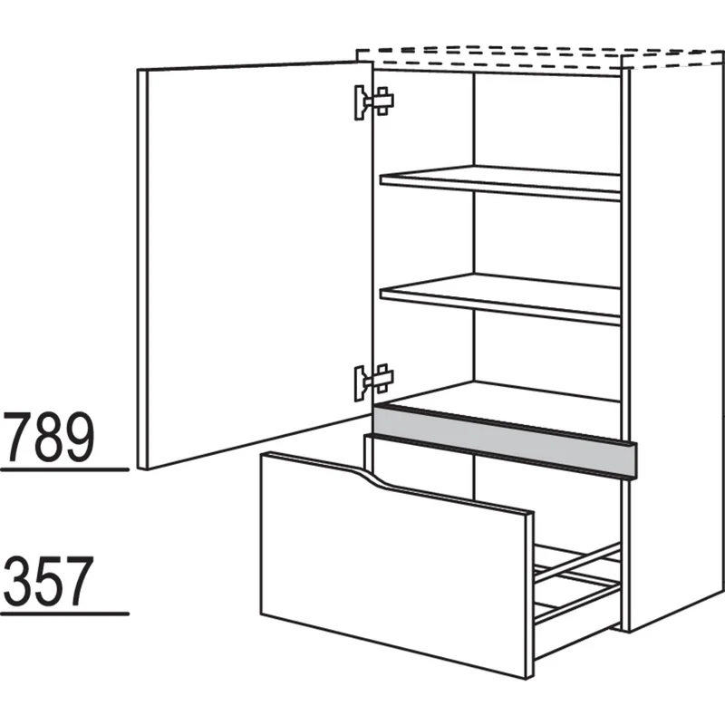 nobilia Abschluss-Midischrank Curve NBMAAC60-115 60 cm