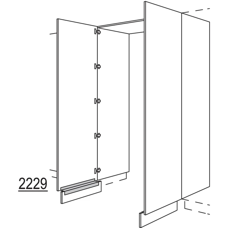 nobilia XL-Hochschrank-Durchgangstür HWDTF80-3X