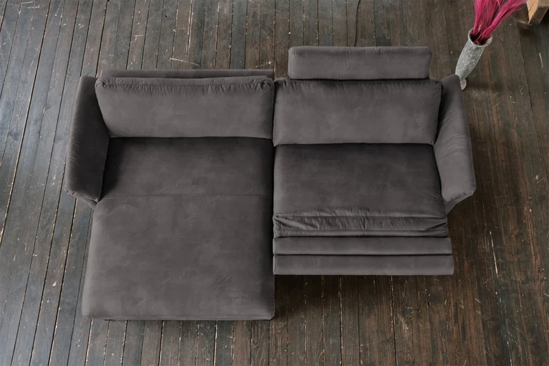 KAWOLA Sofa MALTA Ecksofa Stoff anthrazit