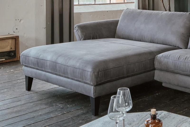 KAWOLA Sofa MALTA Ecksofa Stoff grau