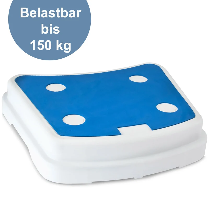 Caravan Trittstufe 48x38x10 cm Halbe Stufe aus Kunststoff bis zu 150kg belastbar mit Anti-Rutsch-Trittfläche Einstiegshilfe Einzeltritt Faltbar Wohnwagen Wohnmobil Fußbank Trittleiter