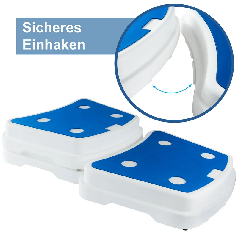 Caravan Trittstufe 48x38x10 cm Halbe Stufe aus Kunststoff bis zu 150kg belastbar mit Anti-Rutsch-Trittfläche Einstiegshilfe Einzeltritt Faltbar Wohnwagen Wohnmobil Fußbank Trittleiter