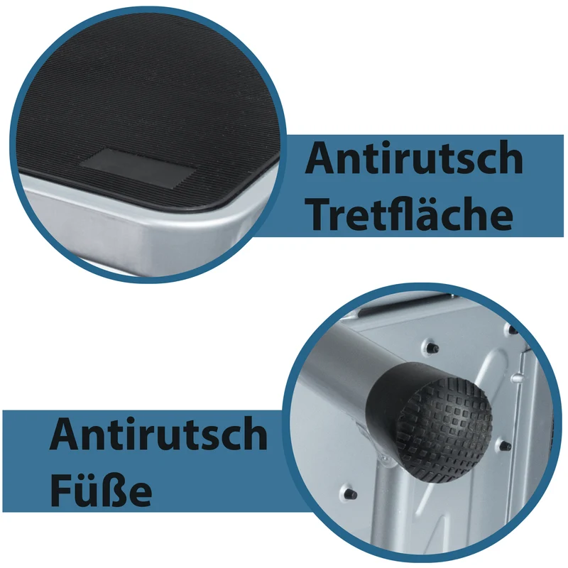 Caravan Trittleiter 2 Stufen Leiter 45x64x38 cm aus Stahl bis zu 150kg belastbar mit Anti-Rutsch-Trittfläche Doppeltrittstufe Einstiegshilfe Wohnwagen Wohnmobil Doppelstufe Zweistufiger Tritthocker