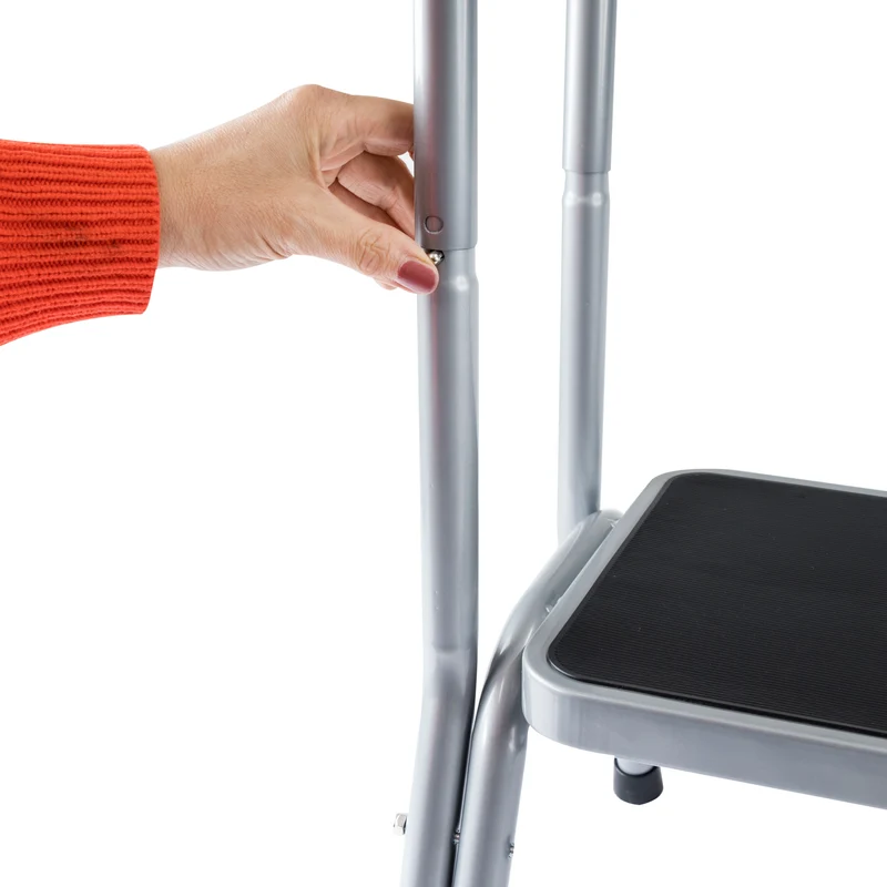 Caravan Trittstufe 45x37x26 cm mit Haltegriff aus Stahl bis zu 150kg belastbar mit Anti-Rutsch-Trittfläche Einstiegshilfe Einzeltritt Wohnwagen Wohnmobil Fußbank Trittleiter