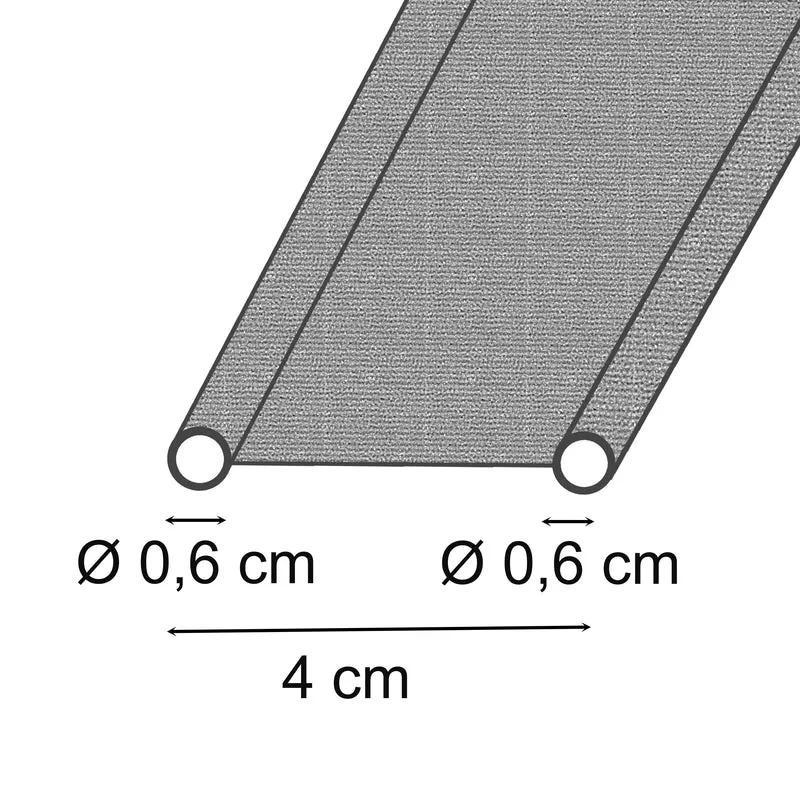 Doppelkederband - Meterware Kederband Ø6mm Band 4 cm breit Adapter für Wohnwagen Wohnmobil Caravan | Zeltkeder Vorzelt - Keder Verbindung - robust und biegsam - grau - Dualkeder Textilmantel