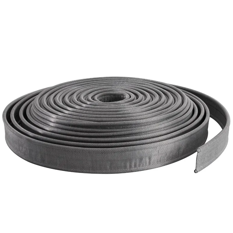 Doppelkederband - Meterware Kederband Ø4/6mm Bandbreite 4 cm Adapter für Wohnwagen Wohnmobil Caravan | Zeltkeder Vorzelt - Keder Verbindung - robust und biegsam - grau - Dualkeder Textilmantel
