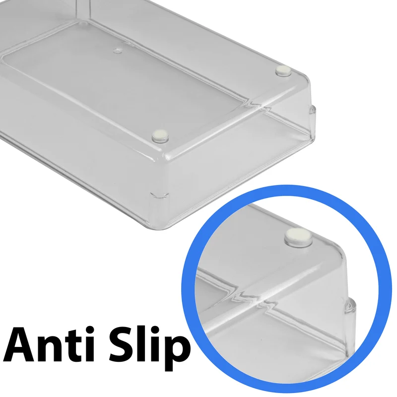 Schubladen Ordnungssystem 8x8 cm klar transparent 5 cm hoch Antislip - Organizer für Schminktisch Kosmetik Bad Küche Büro Box Kiste Besteck Aufbewahrungsbox klein Ordnungsbox Schubladeneinsatz
