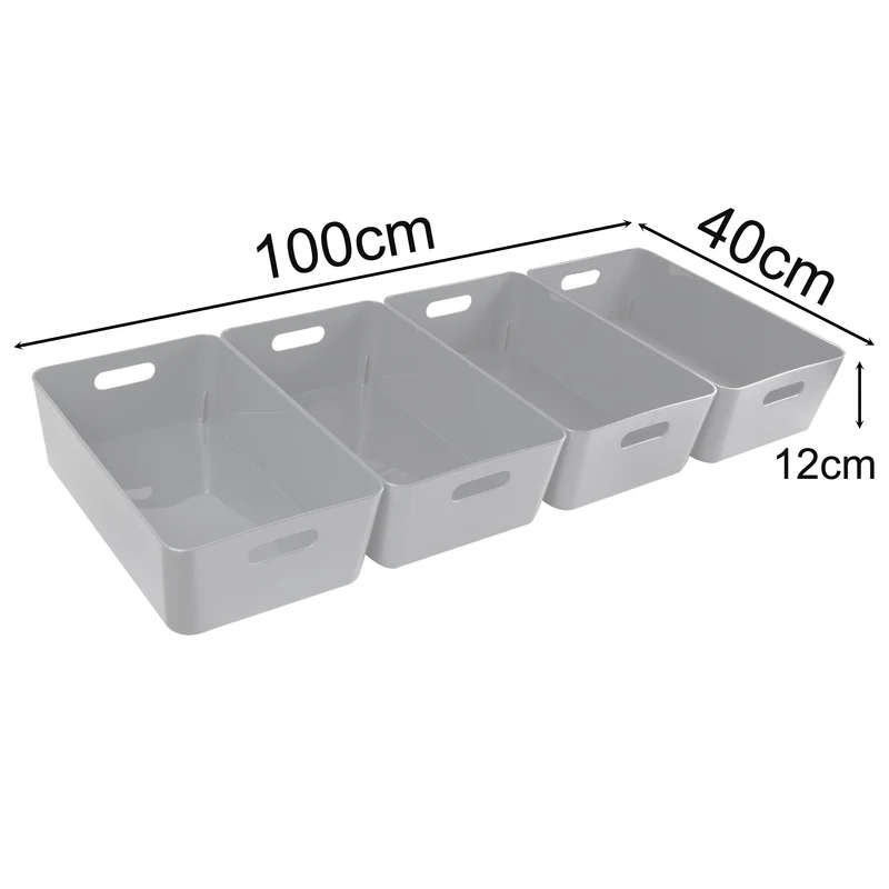 Unterbett Schubladen Organizer Set - 12 cm hoch - passend für Bettkasten 40x100 cm - Bett Aufbewahrung