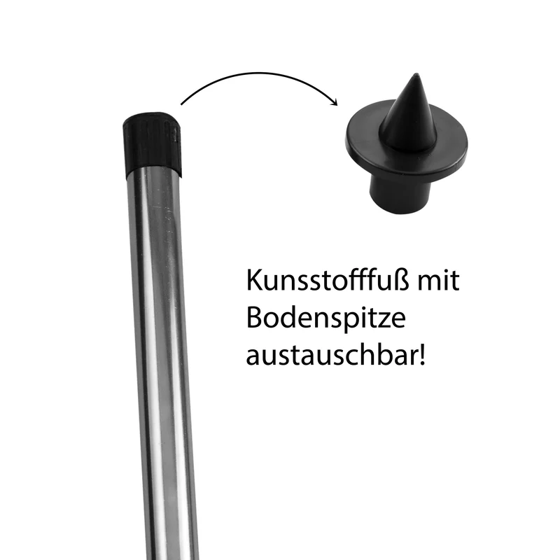 Stahl Zeltstange - mit Spitze - Teleskopstange 140-200 cm - Aufstellstange Ø19/16mm | Tarpstange - Sonnensegel