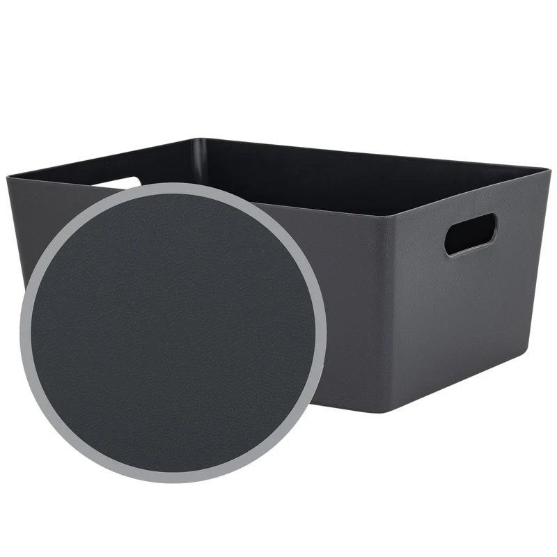 Ordnungsbox - Lederoptik - DINA4 - 35x26x15cm - 11.5 Liter - Ordnungskorb - Schubladenorganizer - Organizerbox Ordnungssystem Aufbewahrung