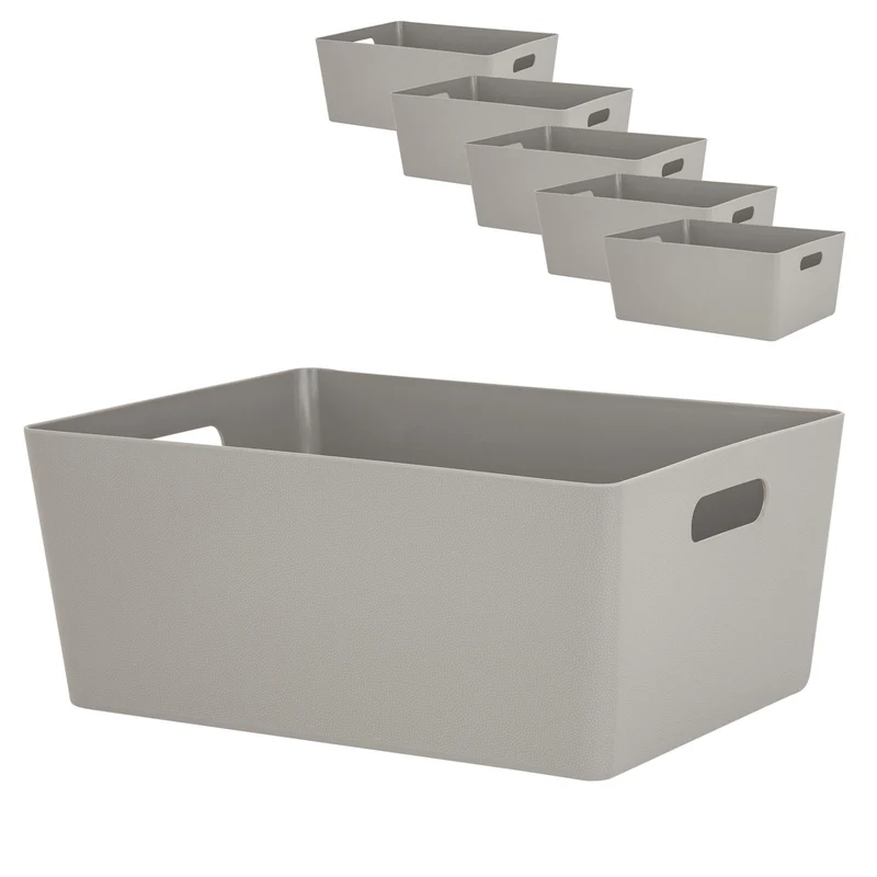 Ordnungsbox - Lederoptik - DINA4 - 35x26x15cm - 11.5 Liter - Ordnungskorb - Schubladenorganizer - Organizerbox Ordnungssystem Aufbewahrung
