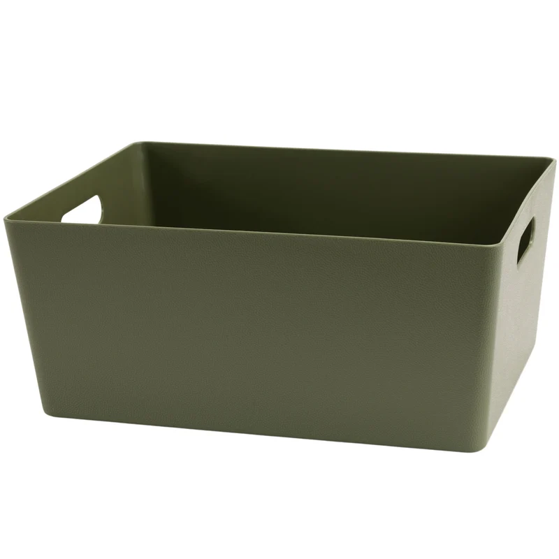 Ordnungsbox - Lederoptik - DINA4 - 35x26x15cm - 11.5 Liter - Ordnungskorb - Schubladenorganizer - Organizerbox Ordnungssystem Aufbewahrung