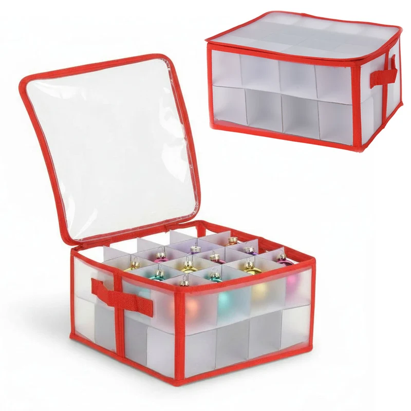 Aufbewahrungsbox Organizer für 32 Weihnachtskugeln Christbaum-Kugeln