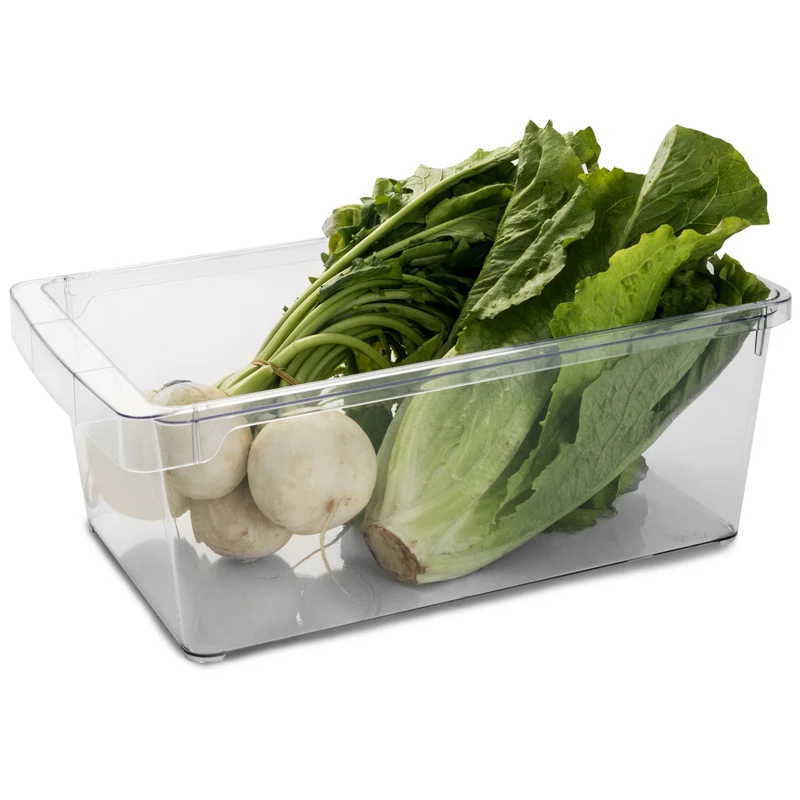 Kühlschrank-Organizer 37x23x14,5 cm durchsichtig mit Griff - aus Acryl Aufbewahrungsbox Fridge Organizer Kühlschrankbox BPA-frei Speisekammer Vorratsschrank transparent Küchenschrank Box