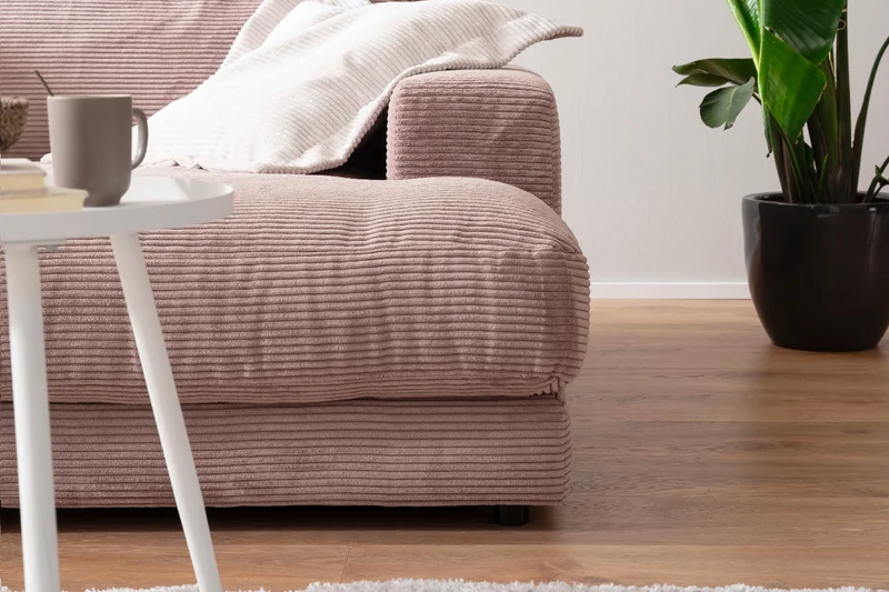 KAWOLA Big Sofa MADELINE Cord rosa