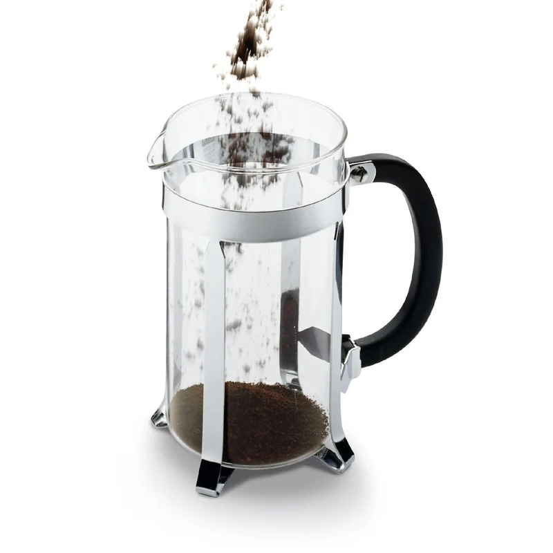 Bodum Caffettiera French Press Schwarz – 1L / 8 Tassen Kaffeebereiter – Hitzebeständiges Glas – Edelstahlfilter – BPA-frei & spülmaschinenfest – Hergestellt in Portugal