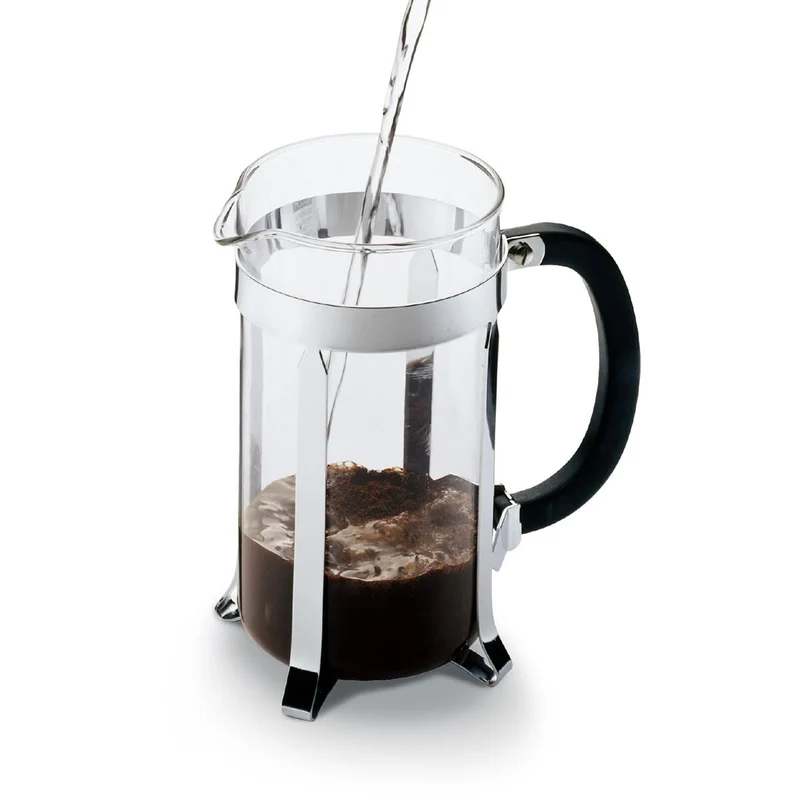 Bodum Caffettiera French Press Schwarz – 1L / 8 Tassen Kaffeebereiter – Hitzebeständiges Glas – Edelstahlfilter – BPA-frei & spülmaschinenfest – Hergestellt in Portugal