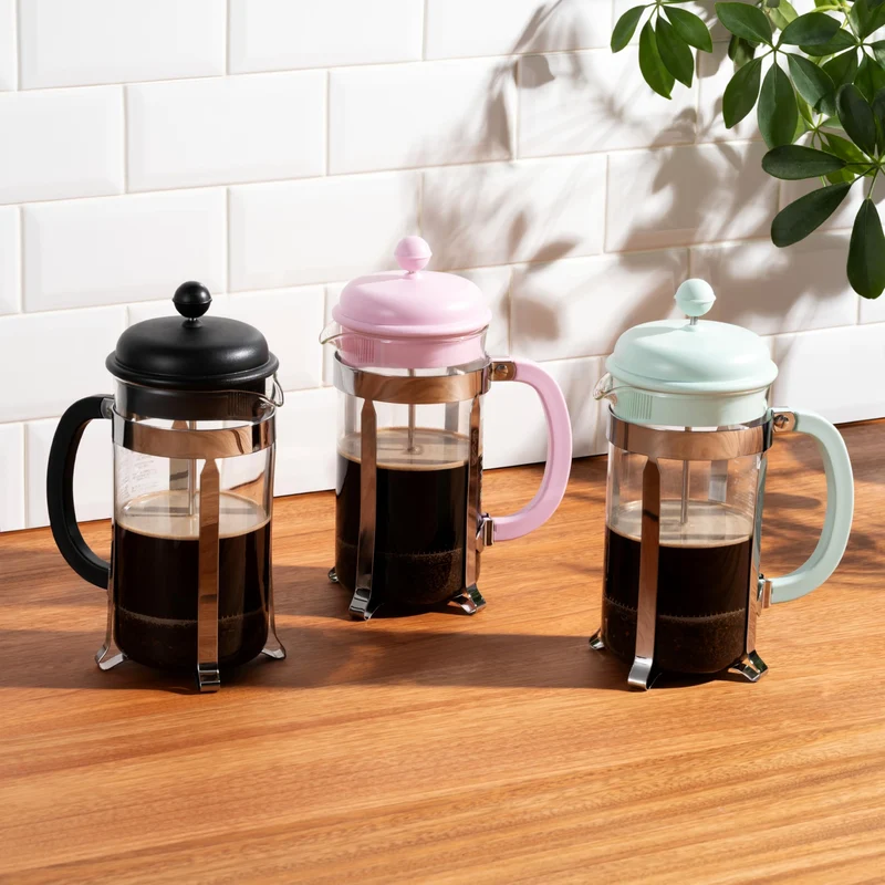 Bodum Caffettiera French Press Schwarz – 1L / 8 Tassen Kaffeebereiter – Hitzebeständiges Glas – Edelstahlfilter – BPA-frei & spülmaschinenfest – Hergestellt in Portugal