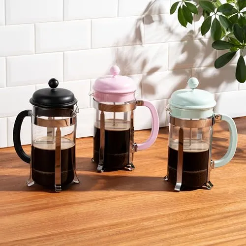 Bodum Caffettiera French Press Schwarz – 1L / 8 Tassen Kaffeebereiter – Hitzebeständiges Glas – Edelstahlfilter – BPA-frei & spülmaschinenfest – Hergestellt in Portugal