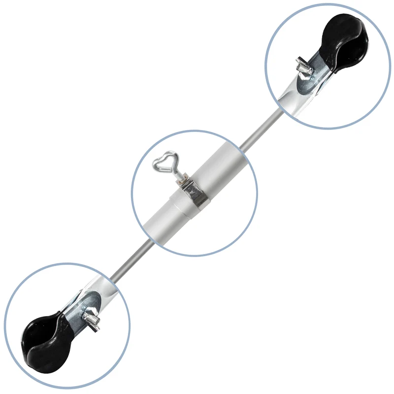 Aluminium Zeltstange Verandastange - mit 2x Klemmen - teleskopierbar 210-290cm - Ø28/25mm | 3 Teile - leicht stabil Ersatz Gestänge Zelt Vorzelt Camping Teleskopstange Dachauflagestange