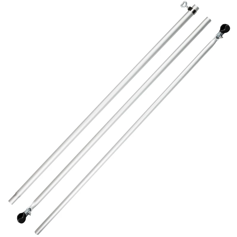 Aluminium Zeltstange Verandastange - mit 2x Klemmen - teleskopierbar 210-290cm - Ø28/25mm | 3 Teile - leicht stabil Ersatz Gestänge Zelt Vorzelt Camping Teleskopstange Dachauflagestange