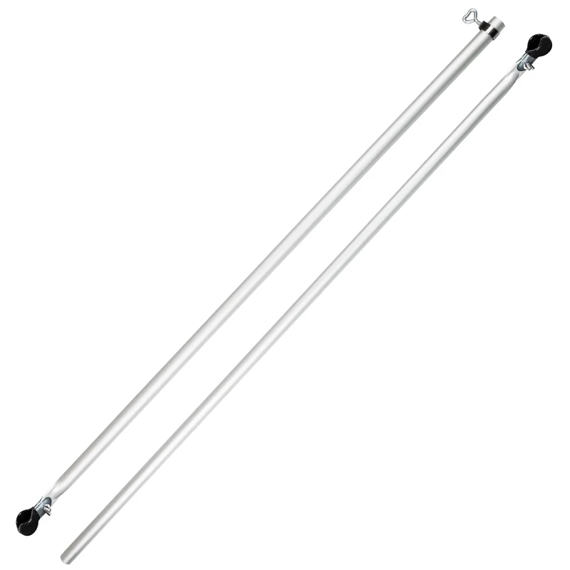 Aluminium Verandastange Zeltstange - mit 2x Klemmen - teleskopierbar 120-215 cm - Ø22/19mm | 2 Teile leicht stabil Ersatz Gestänge Zelt Vorzelt Teleskopstange Dachauflagestange Camping