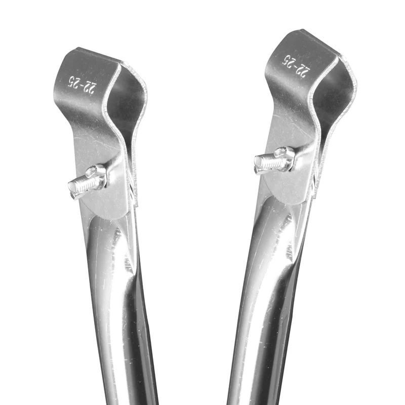 Stahl Zeltstange Verandastange - mit 2x Klemmen - teleskopierbar 120-215cm - Ø22/19mm - 2 Teile - leicht stabil Ersatz Gestänge Zelt Vorzelt Camping Zubehör Teleskopstange Dachauflagestange