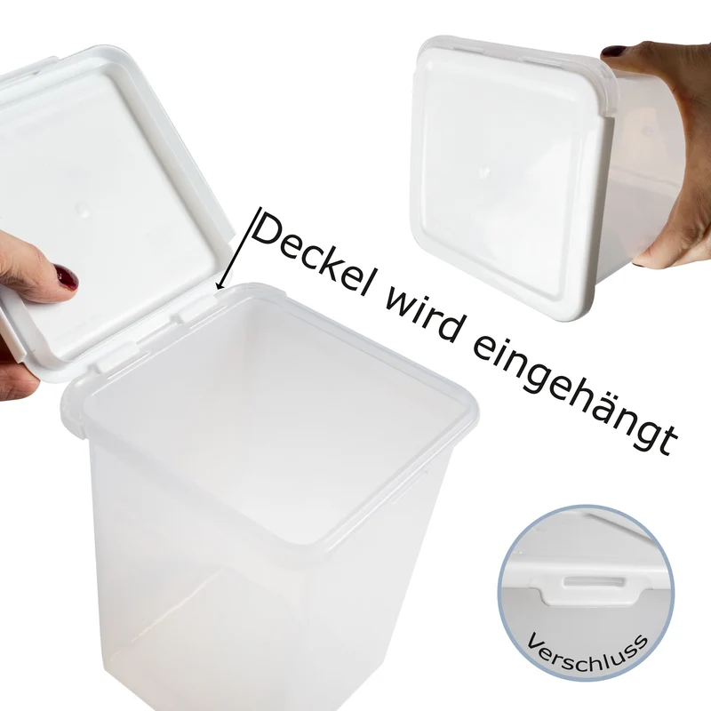 Vorratsdosenset 800+1330ml - Butterbrotdose Aufschnittdose Gefrierdose Frischhaltedose Mikrowellengeeignet Spülmaschinengeeignet Lebensmittelecht -transparent-weiss