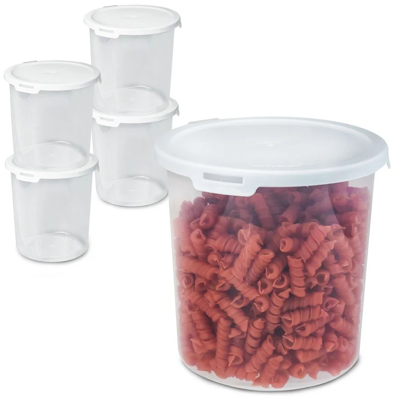 Runde Vorratsdosen Set 1800ml - Ø15x15 cm Gefrierdose Frischhaltedose Mikrowellengeeignet Spülmaschinengeeignet Lebensmittelecht - transparent mit weißem Deckel