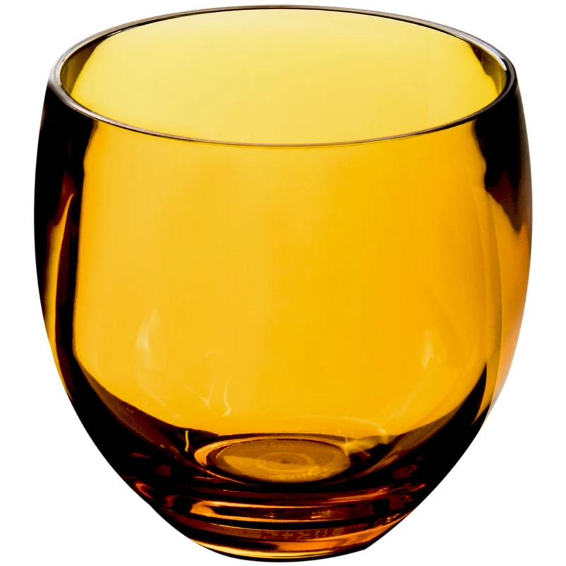 Melamin Geschirr und Acryl Glas Set für 4 Personen - 16 Teile - Campinggeschirr - gelb weiß - mit Trinkglas 400 ml gold Gläsern - Essgeschirr