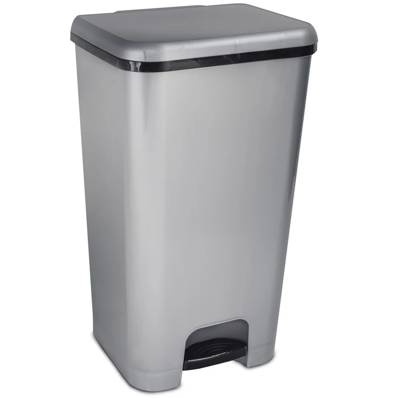 Mülleimer Treteimer 37 Liter eckig 30x33x59cm Kunststoff - Pedal zum Öffnen und Schliessen - Küche Pedaleimer Papierkorb Eimer Abfalleimer Abfallbehälter Mülltonne Müll Mistkübel