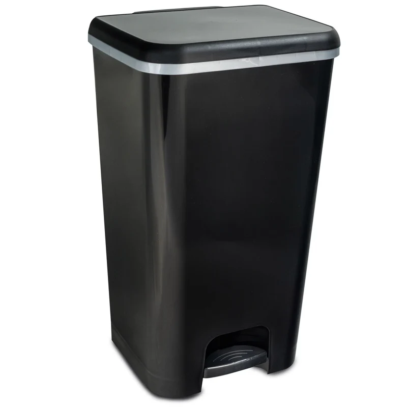 Mülleimer Treteimer 37 Liter eckig 30x33x59cm Kunststoff - Pedal zum Öffnen und Schliessen - Küche Pedaleimer Papierkorb Eimer Abfalleimer Abfallbehälter Mülltonne Müll Mistkübel