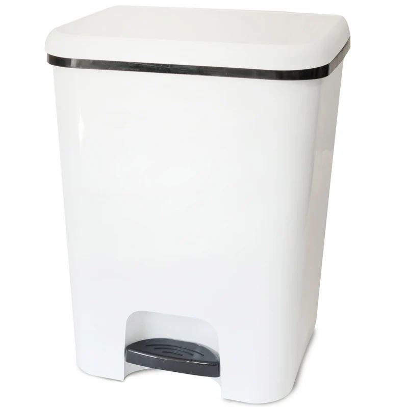 Mülleimer Treteimer 26 Liter eckig 34x30x45cm Kunststoff - Pedal zum Öffnen und Schliessen - Küche Pedaleimer Papierkorb Eimer Abfalleimer Abfallbehälter Mülltonne Müll Mistkübel