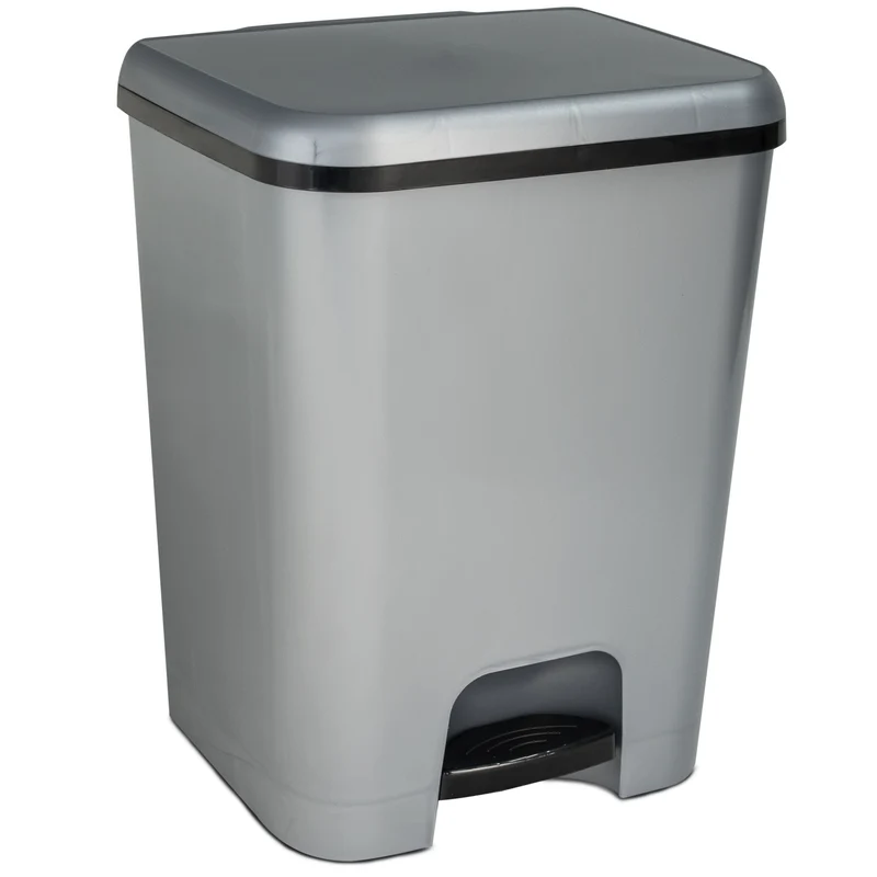 Mülleimer Treteimer 26 Liter eckig 34x30x45cm Kunststoff - Pedal zum Öffnen und Schliessen - Küche Pedaleimer Papierkorb Eimer Abfalleimer Abfallbehälter Mülltonne Müll Mistkübel