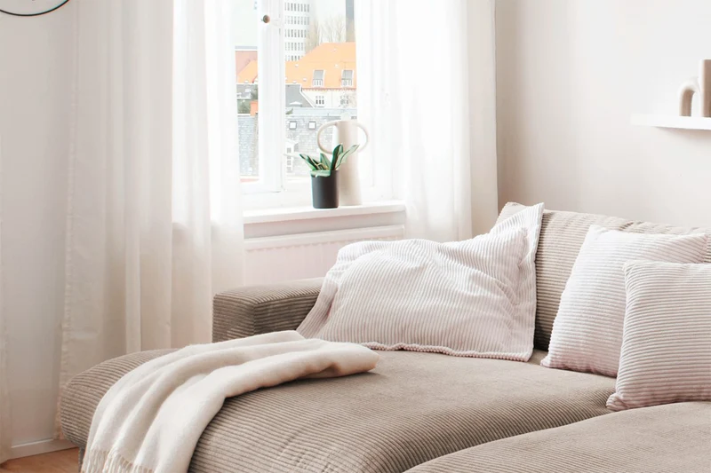 KAWOLA Big Sofa MADELINE Cord taupe
