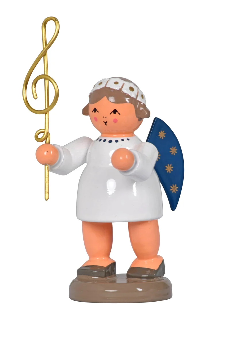 KWO - Engel mit Notenschlüssel, Holzkunst, 5cm