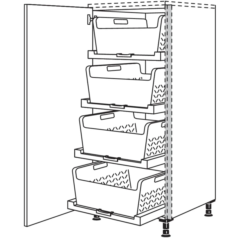 nobilia Highboard mit Wäschekorb-Tablar Laundry-Area NHSWTABF60 60 cm