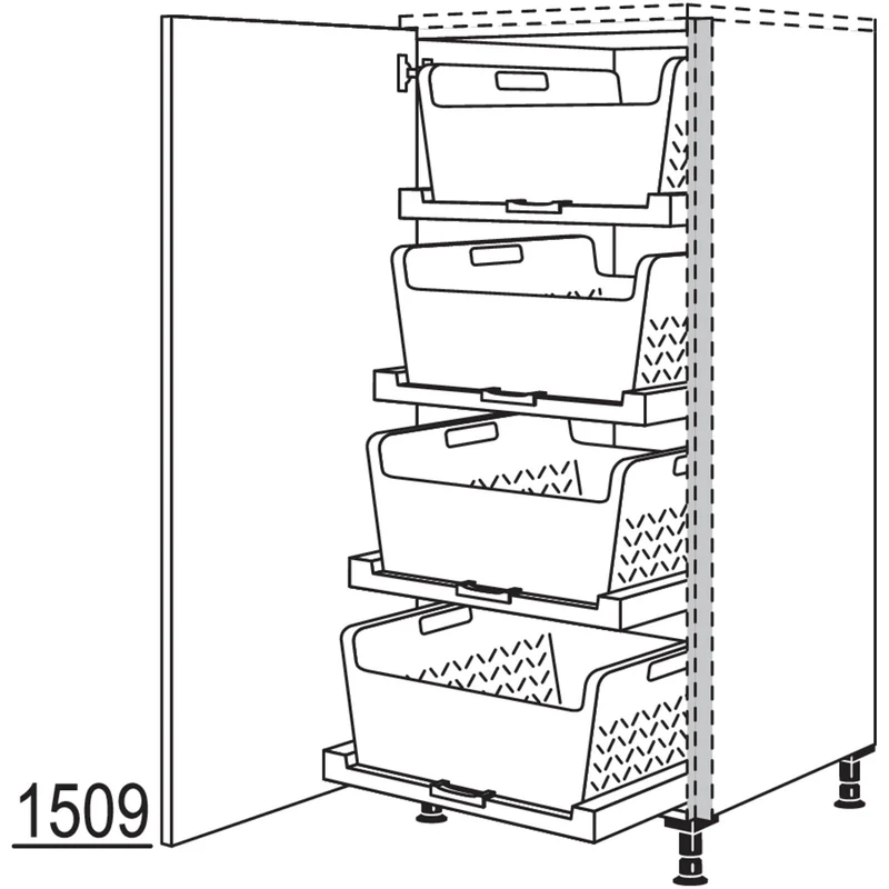 nobilia Highboard mit Wäschekorb-Tablar Laundry-Area NHSWTABF60 60 cm