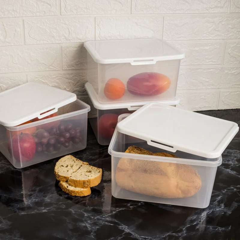 Große Vorratsdosen Set 4100ml - 23x20x12 cm - transparent mit weißem Deckel - Gefrierdose Frischhaltedose Mikrowellengeeignet Spülmaschinengeeignet Lebensmittelecht