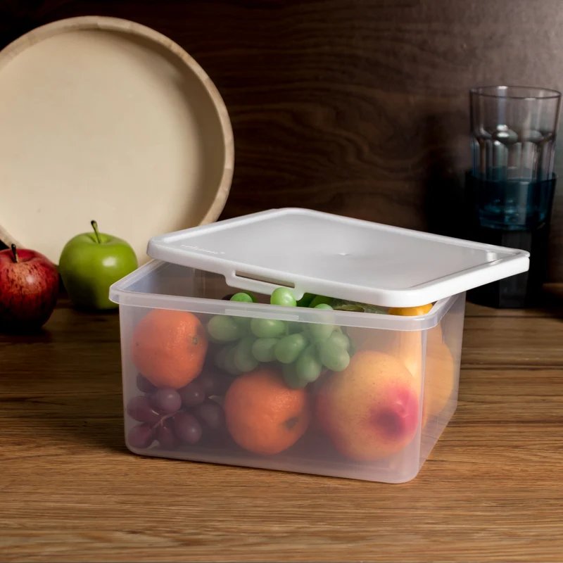 Große Vorratsdosen Set 4100ml - 23x20x12 cm - transparent mit weißem Deckel - Gefrierdose Frischhaltedose Mikrowellengeeignet Spülmaschinengeeignet Lebensmittelecht