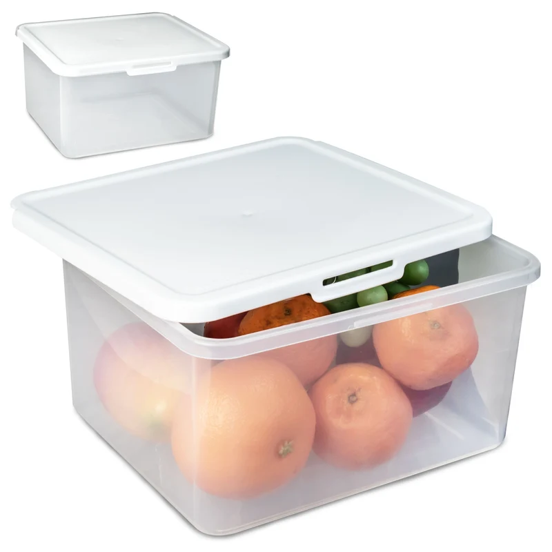Große Vorratsdosen Set 4100ml - 23x20x12 cm - transparent mit weißem Deckel - Gefrierdose Frischhaltedose Mikrowellengeeignet Spülmaschinengeeignet Lebensmittelecht